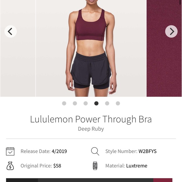 NWT Lululemon size 8 Deep Ruby Sports Bra - Picture 1 of 15